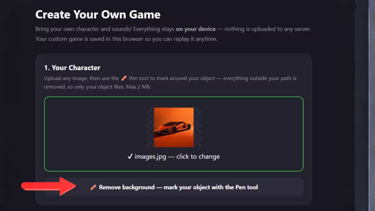 Opening the pen tool to remove the background